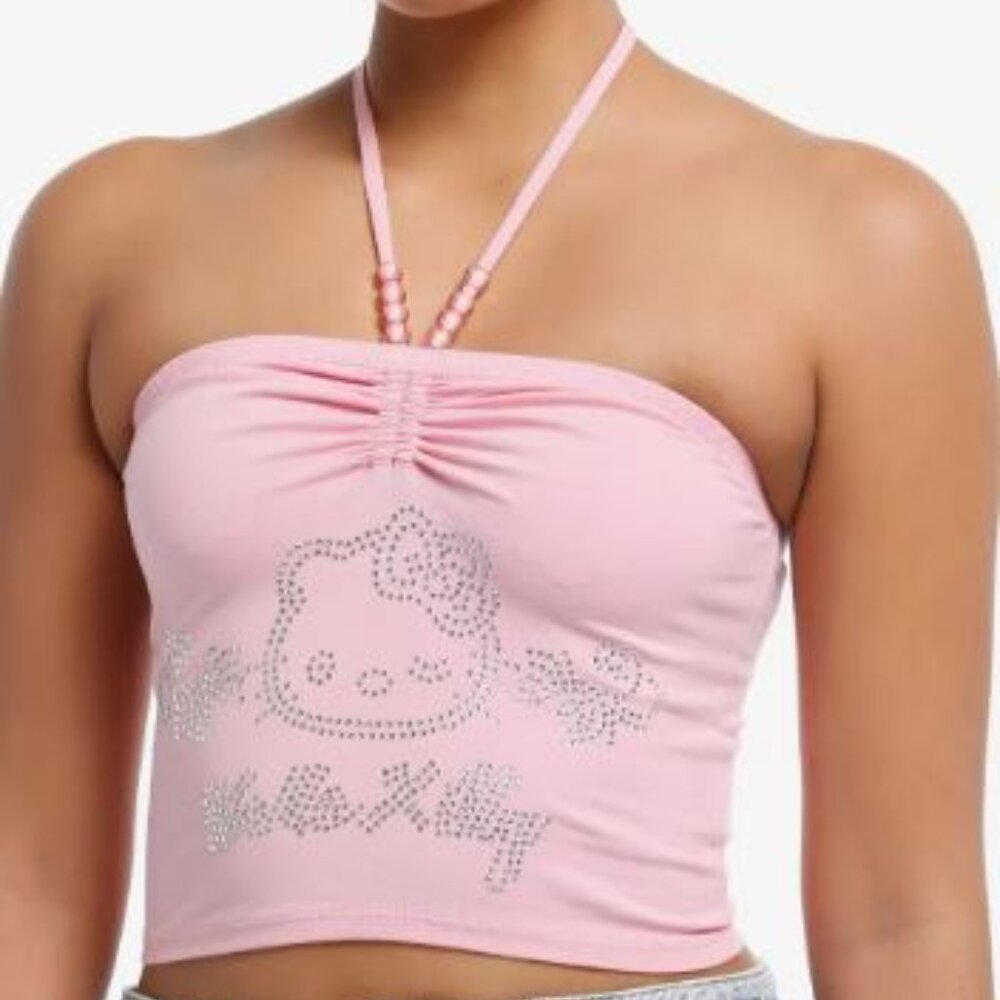 Hello Kitty Rhinestone Girls Halter Top